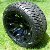 12″ BLACKJACK GLOSS BLACK ALUMINUM WHEELS AND 215/40-12 LOW PROFILE DOT TIRES COMBO – SET OF 4 - Image 2
