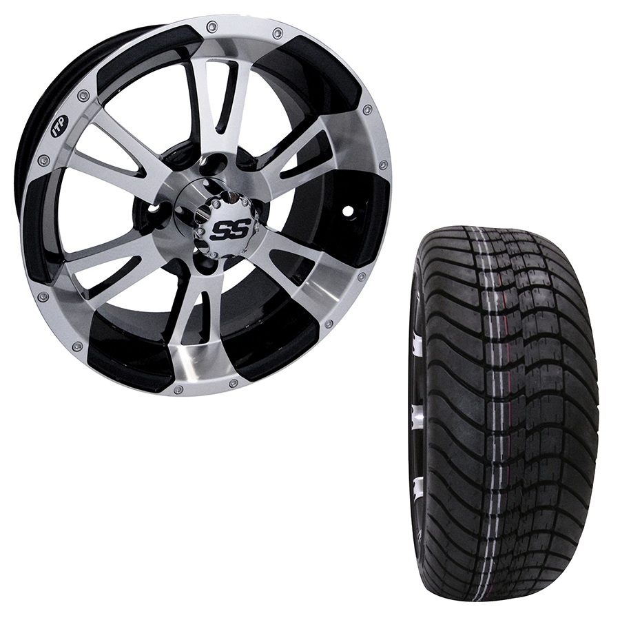 Gem Golf Cart Wheel and Tire Combo 205x40x14 DOT Radials